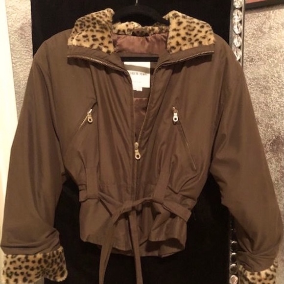 DESIGNER JACKET WITH FAUX FUR TRIM by Andrew Marc - Picture 2 of 13